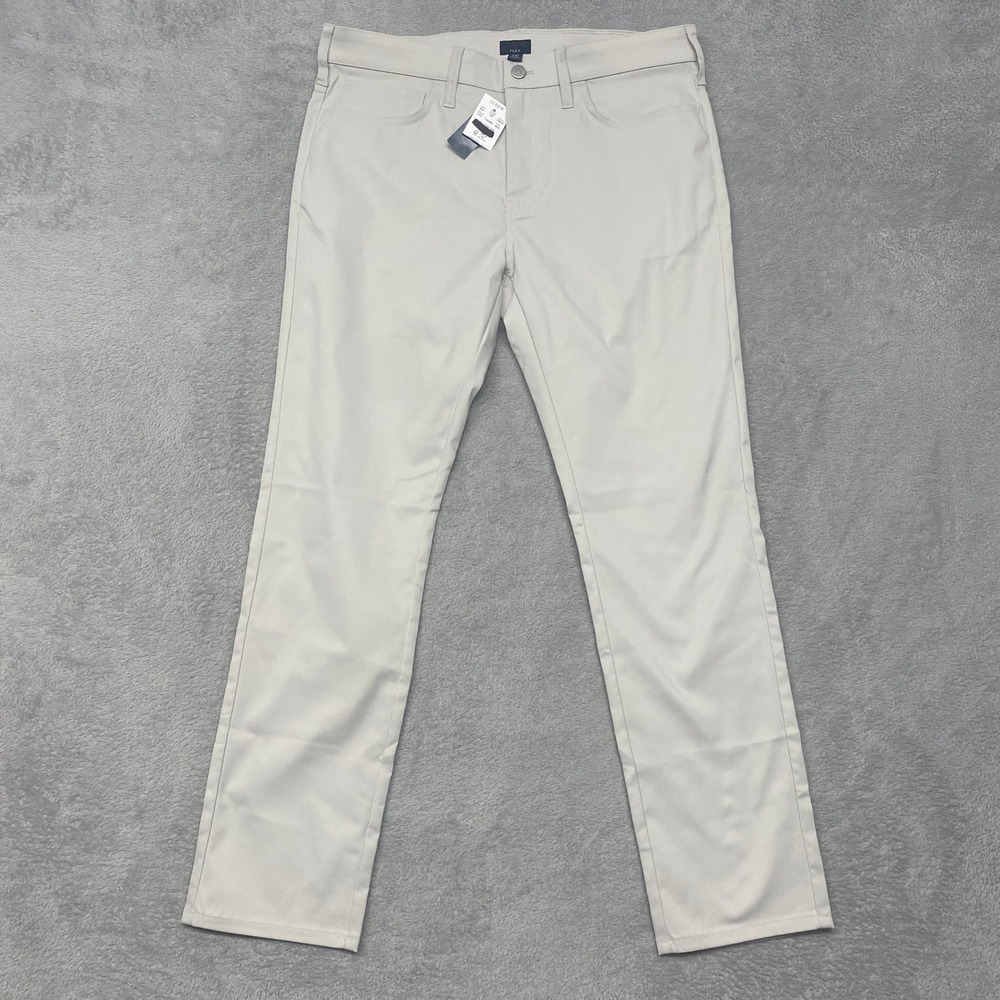 J Crew Mens Flex Slim Performance Pants 33x30 Stone Off White CB249